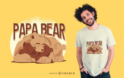 Diseño de camiseta Papa Bear Illustration