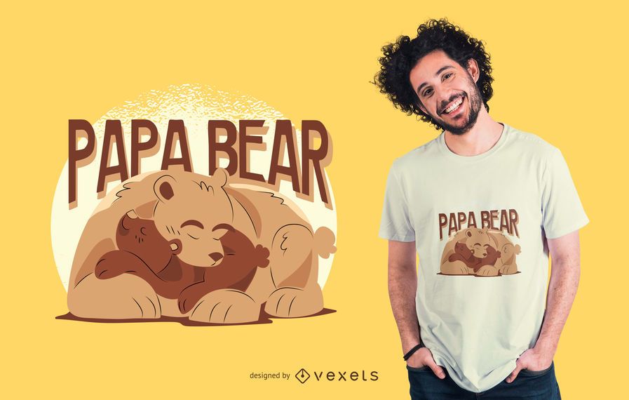 Papa Bear Illustration T-shirt Design Papa Bear Illustration T-shirt Design