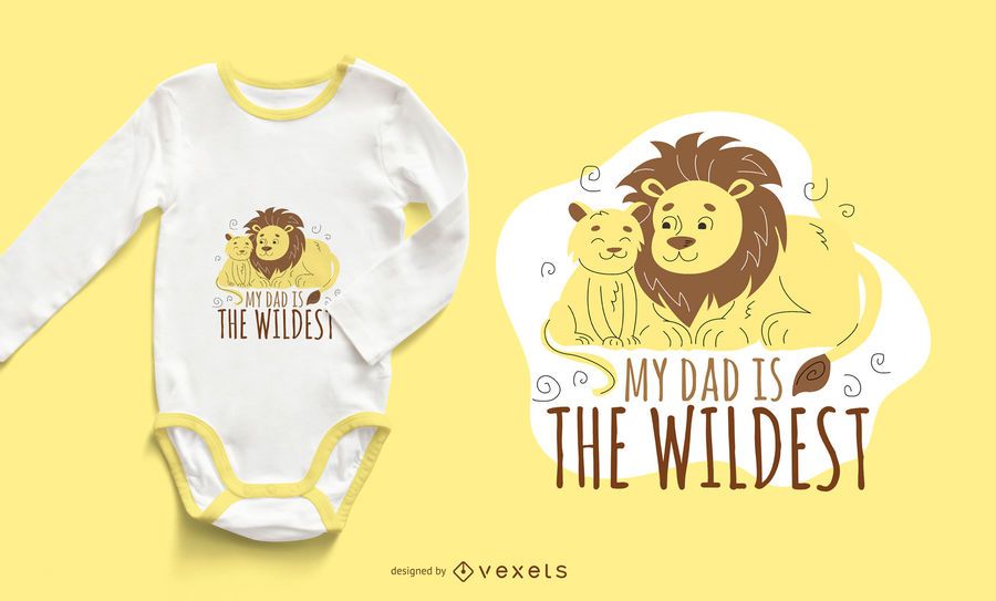 Lion Dad Cartoon T-shirt Design Lion Dad Cartoon T-shirt Design