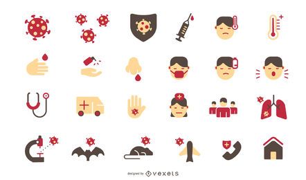 Coronavirus Flat Design Icon Pack Coronavirus Flat Design Icon Pack