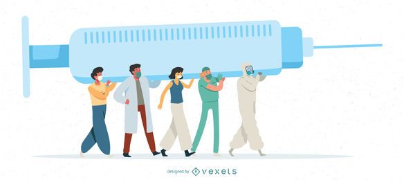 Coronavirus People Vaccine Illustration Coronavirus People Vaccine Illustration