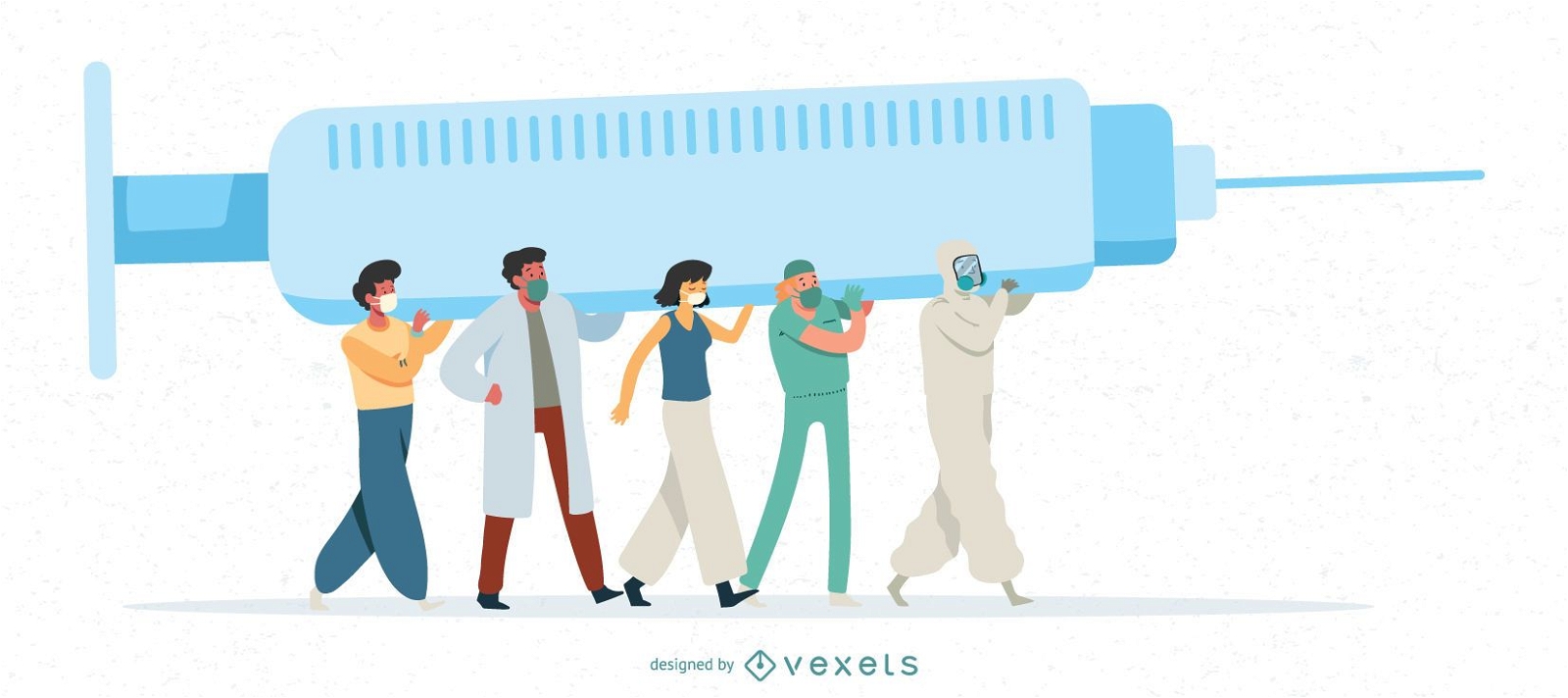 Ilustração da vacina contra o Coronavirus People