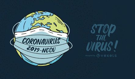 Ilustração de citação do planeta Coronavirus