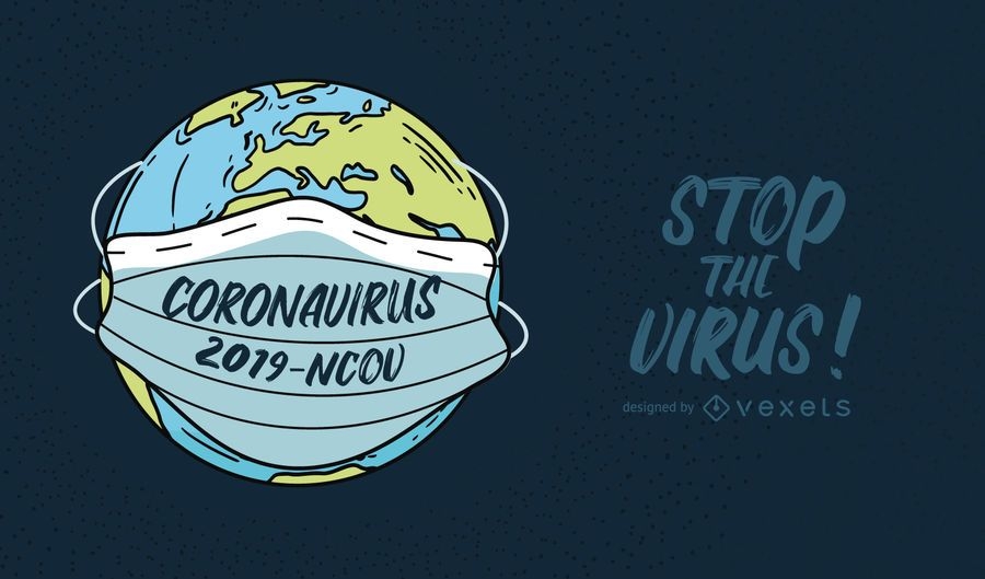 Coronavirus Planet Quote Illustration - Vector download