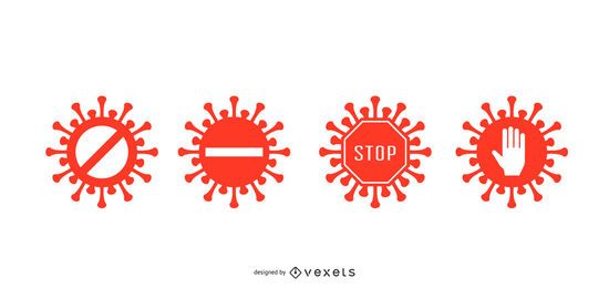 Coronavirus Stop Badge Set Coronavirus Stop Badge Set