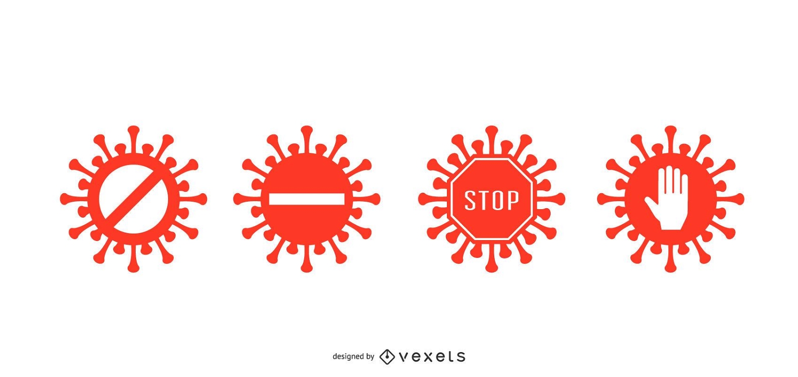Conjunto de emblemas de parada de Coronavirus