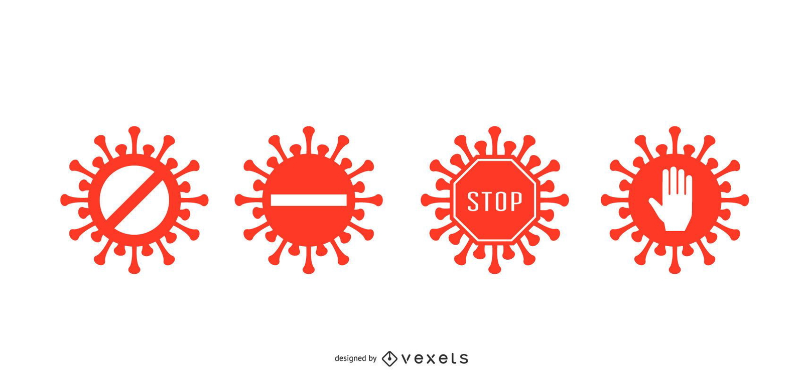 Coronavirus Stop Badge Set