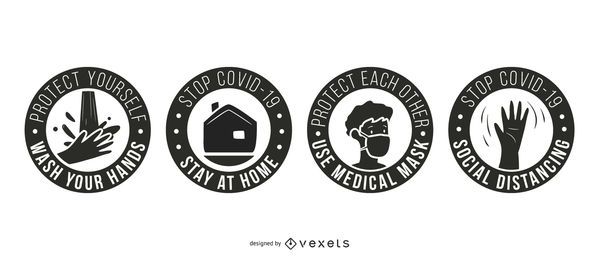 Pacote de Crachás Stay Coronavirus Stay Safe Pacote de Crachás Stay Coronavirus Stay Safe