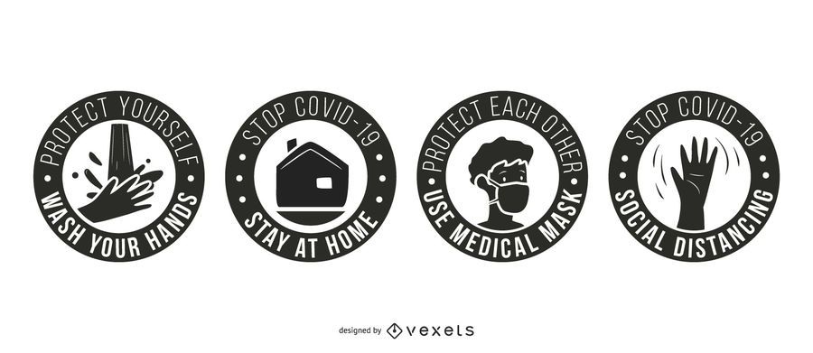 Paquete de insignias Stay Safe de Coronavirus Paquete de insignias Stay Safe de Coronavirus