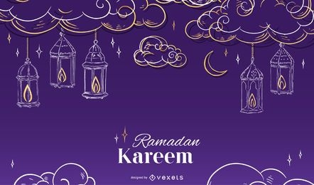 Diseño de fondo estacional de Ramadán