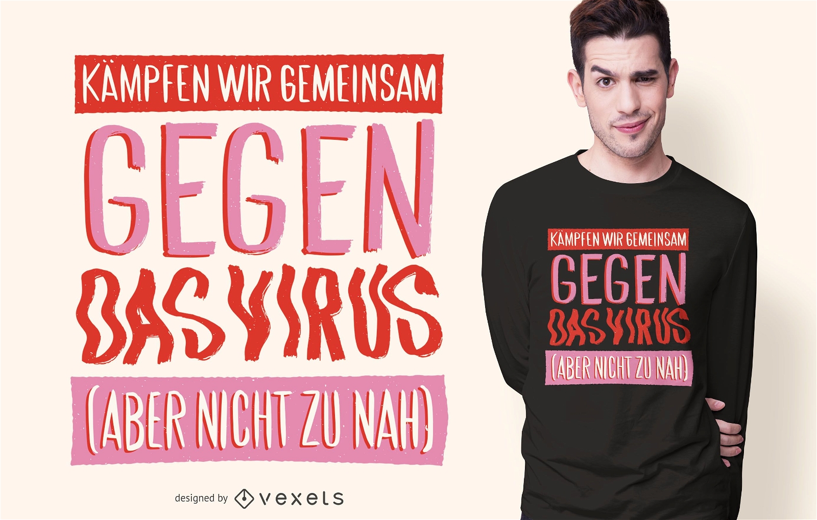 Fight The Virus Deutsch Zitat T-Shirt Design