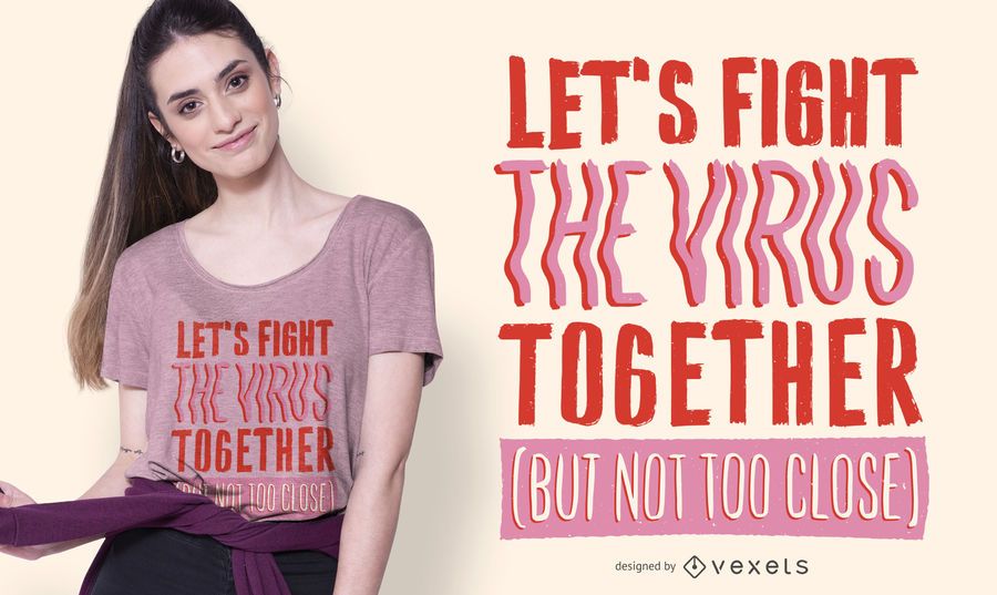 Lute o design do t-shirt das citações do vírus Lute o design do t-shirt das citações do vírus