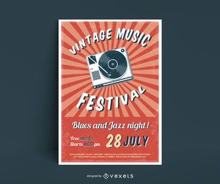 Cartaz do festival de música vintage Cartaz do festival de música vintage