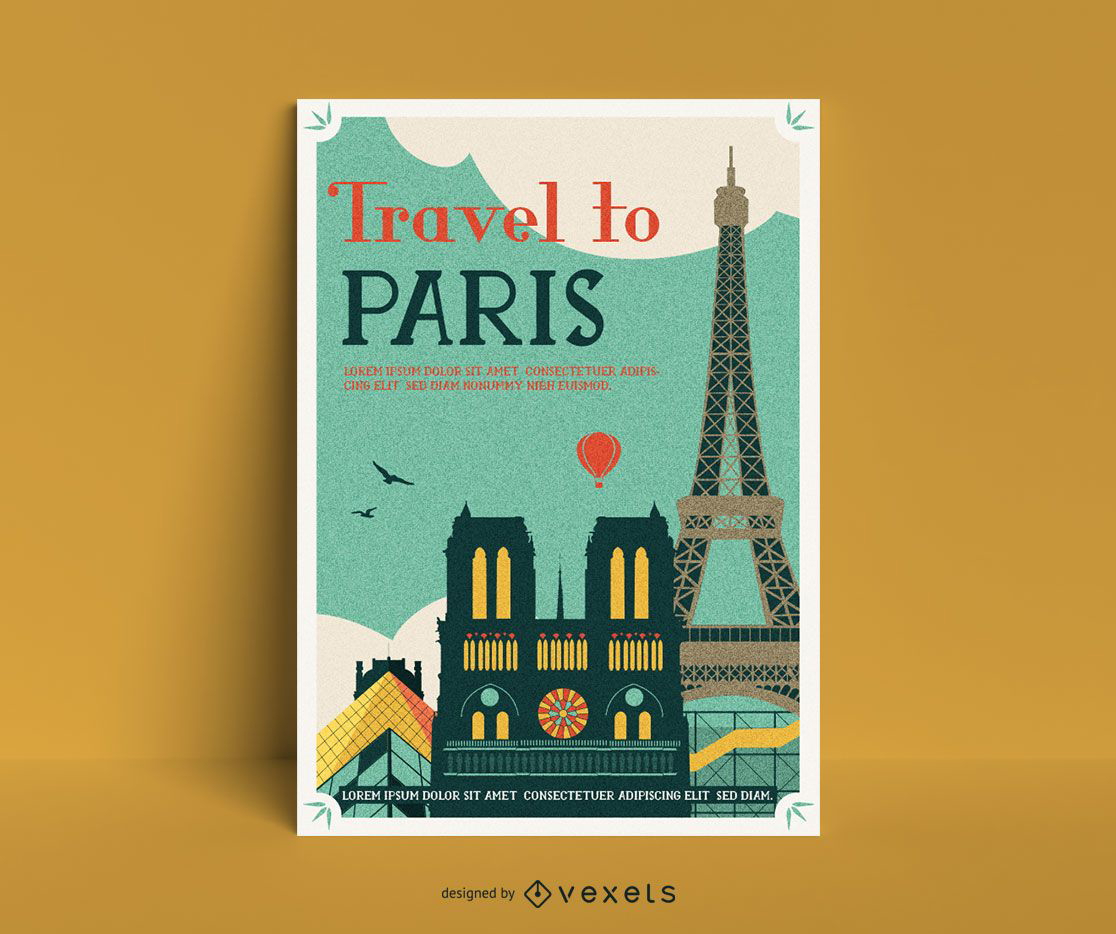Paris vintage poster template