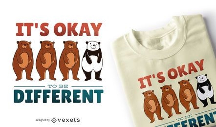 Different Bears Quote T-shirt Design