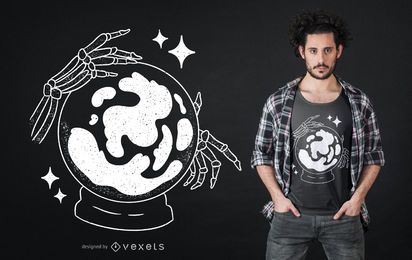 Skeleton Crystal Ball T-shirt Design Skeleton Crystal Ball T-shirt Design