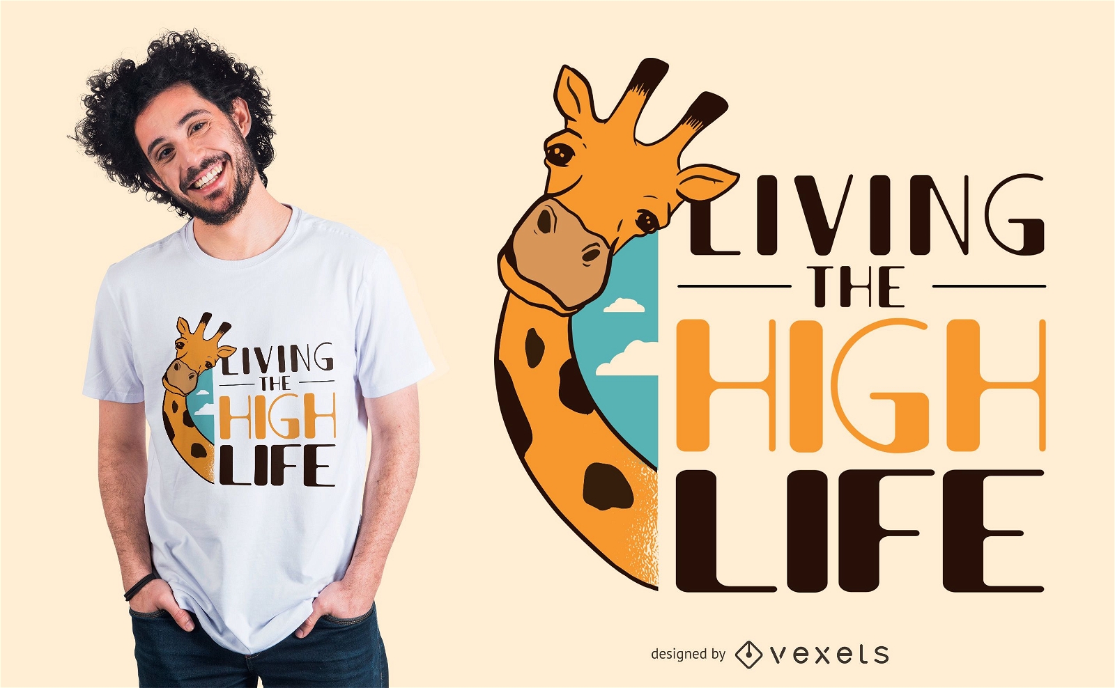 Diseño de camiseta divertida cita de jirafa