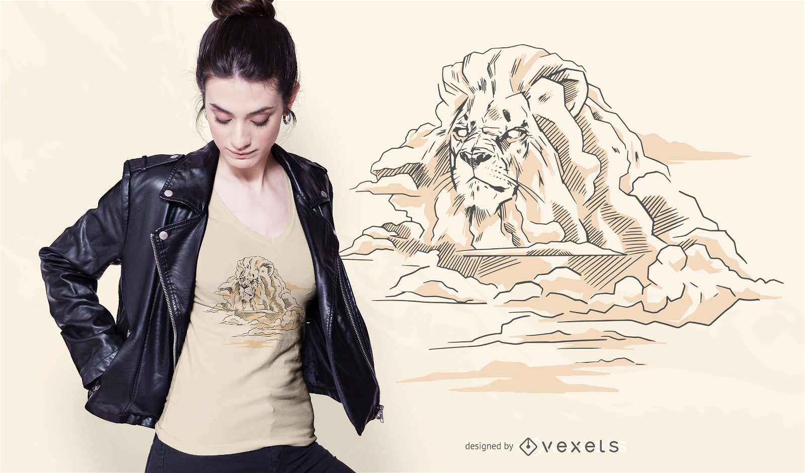 Design de camisetas Lion Mountain