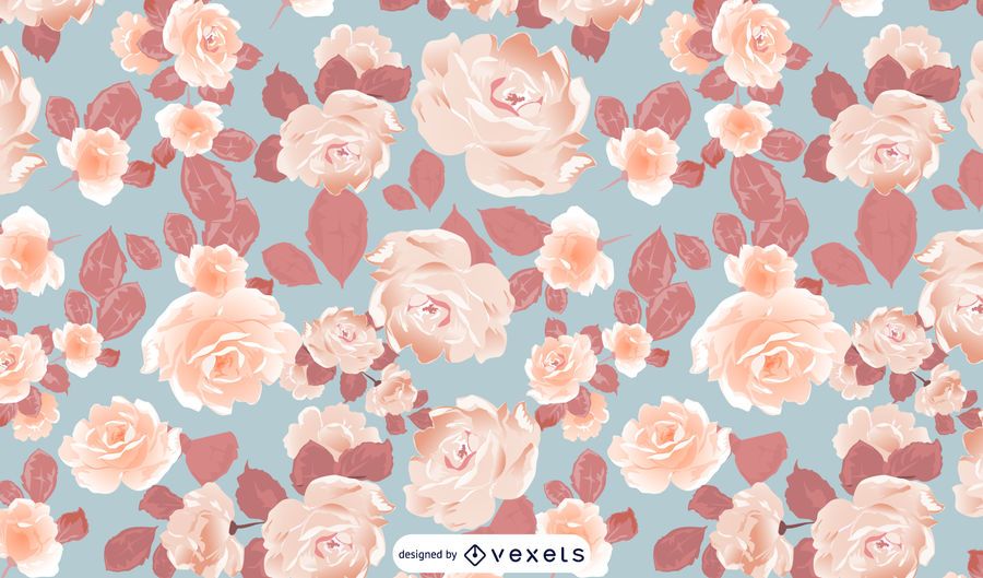 Diseño ilustrado del patrón de flores Diseño ilustrado del patrón de flores