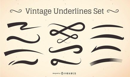 Vintage Underline Brushstroke Set Vintage Underline Brushstroke Set