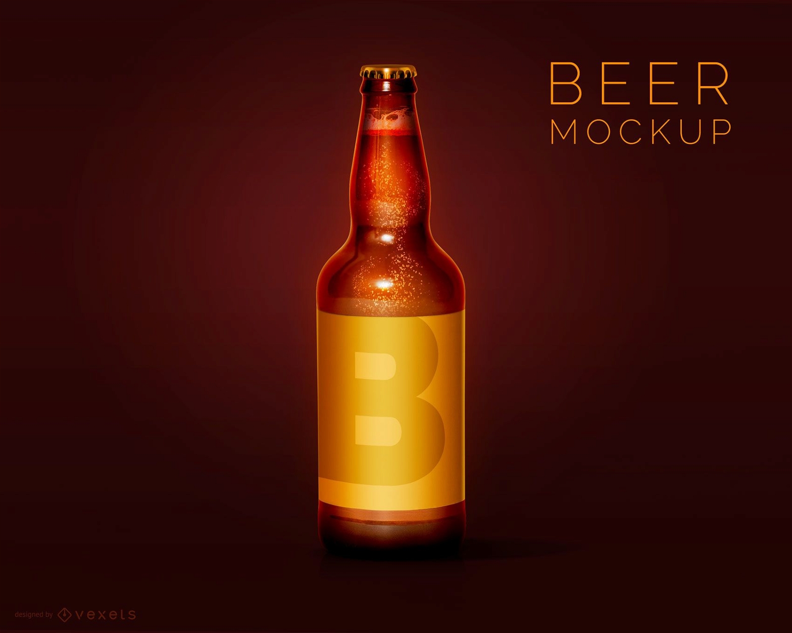 Design de maquete de garrafa de cerveja