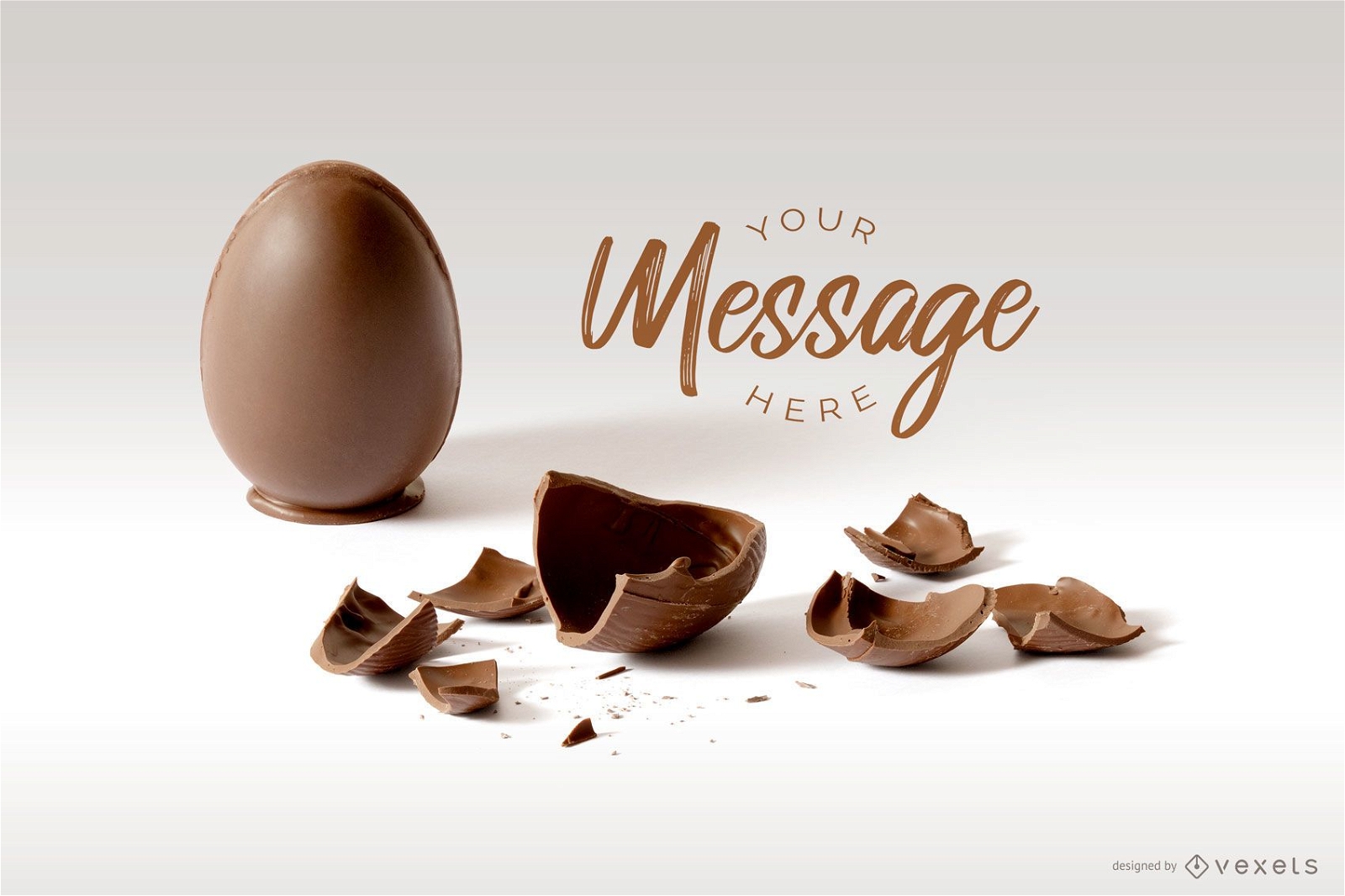Maquete de mensagem de ovo de páscoa rachado