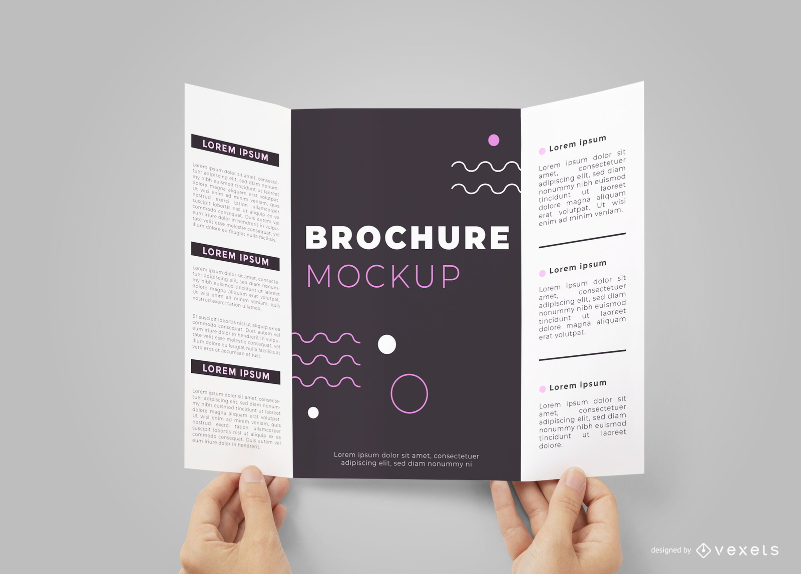 Hands Opening Brochure Mockup