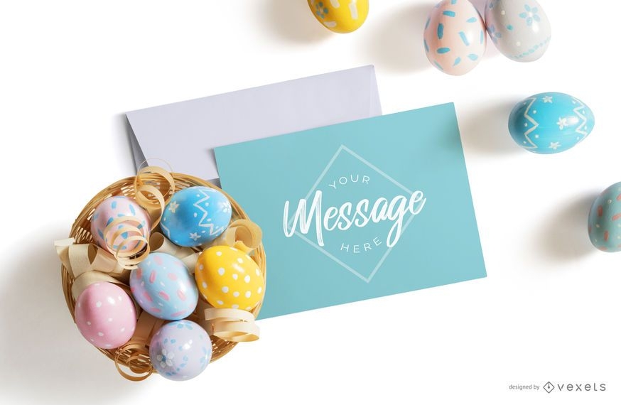 Download Easter Eggs Letter Mockup Composition - PSD Mockup Download