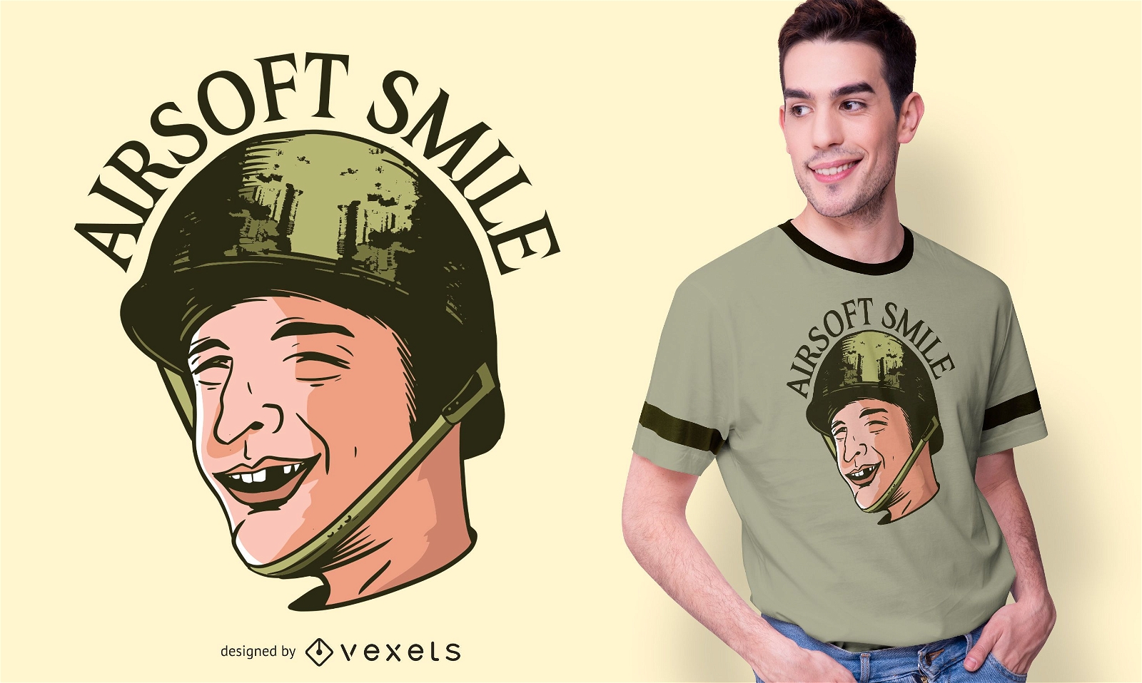 Funny Toothless Man Airsoft T-shirt Design