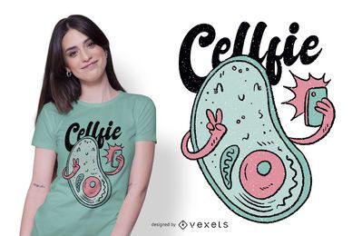 Diseño de camiseta Cell Selfie Cartoon