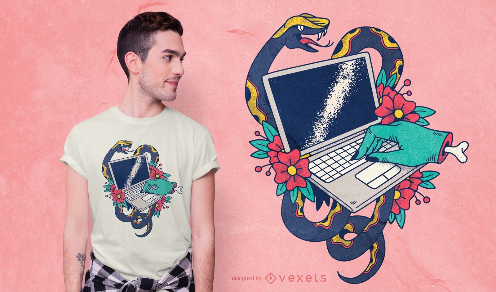 Design de camiseta para laptop