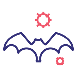 Icono de trazo de murciélago Covid 19 Diseño PNG