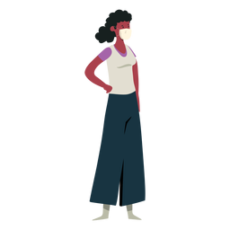 Covid 19 girl mask character PNG Design