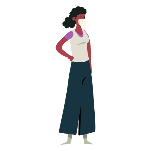 Covid 19 girl mask character - Transparent PNG & SVG vector file