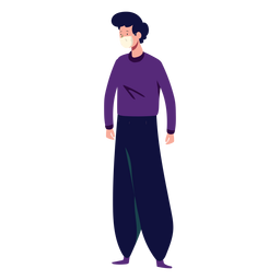 Personaje de máscara de hombre Covid 19 Diseño PNG