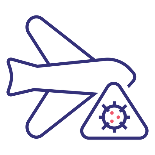 Ícone de traçado de avião Covid 19 Desenho PNG