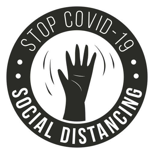 Covid 19 insignia de distanciamiento social