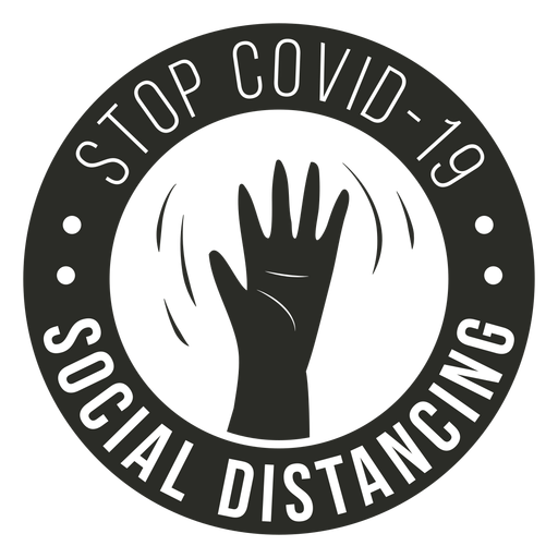 Covid 19 social distancing badge PNG Design