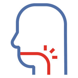 Covid 19 icono de trazo de dolor de garganta Diseño PNG