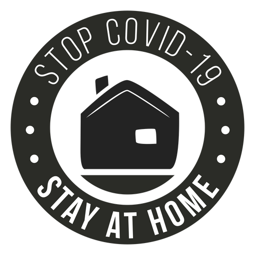 Covid 19 stay home badge PNG Design