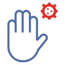 Covid 19 stop hand stroke icon PNG Design