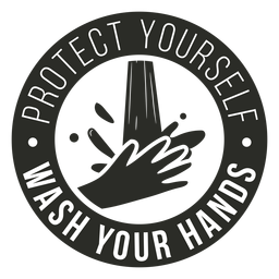 Covid 19 wash your hands badge PNG Design Transparent PNG