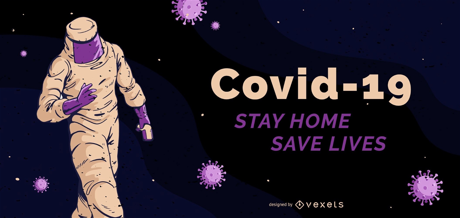 Covid-19 stay home banner template