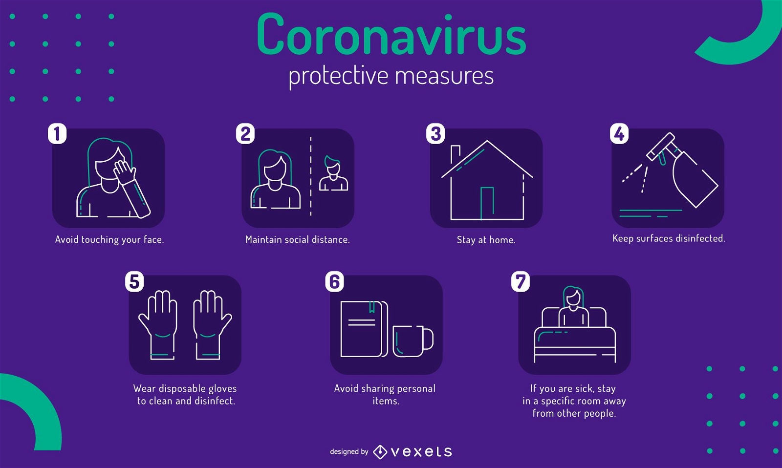Infografik-Vorlage für Covid-19-Schutzmaßnahmen
