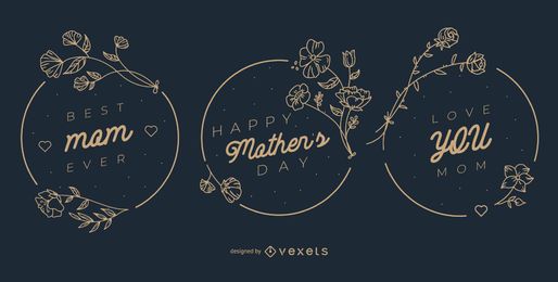 Mother's day badge set Mother's day badge set