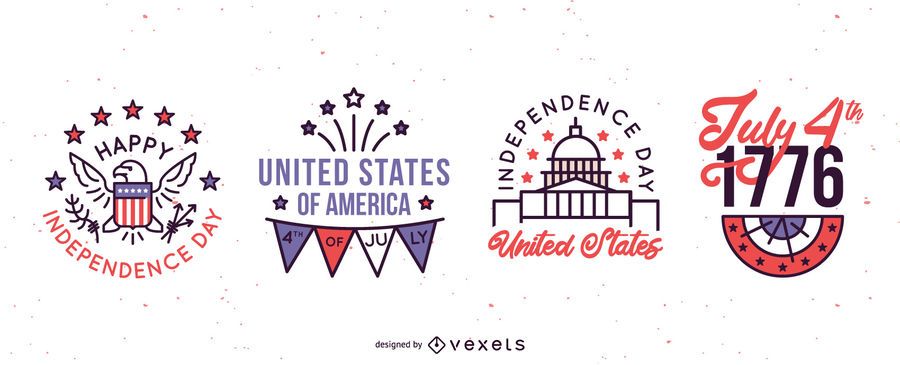 Independence day badges set Independence day badges set