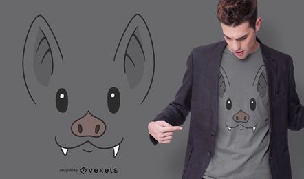 Design de t-shirt de cara de morcego Design de t-shirt de cara de morcego