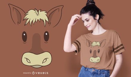 Diseño de camiseta de cara de caballo