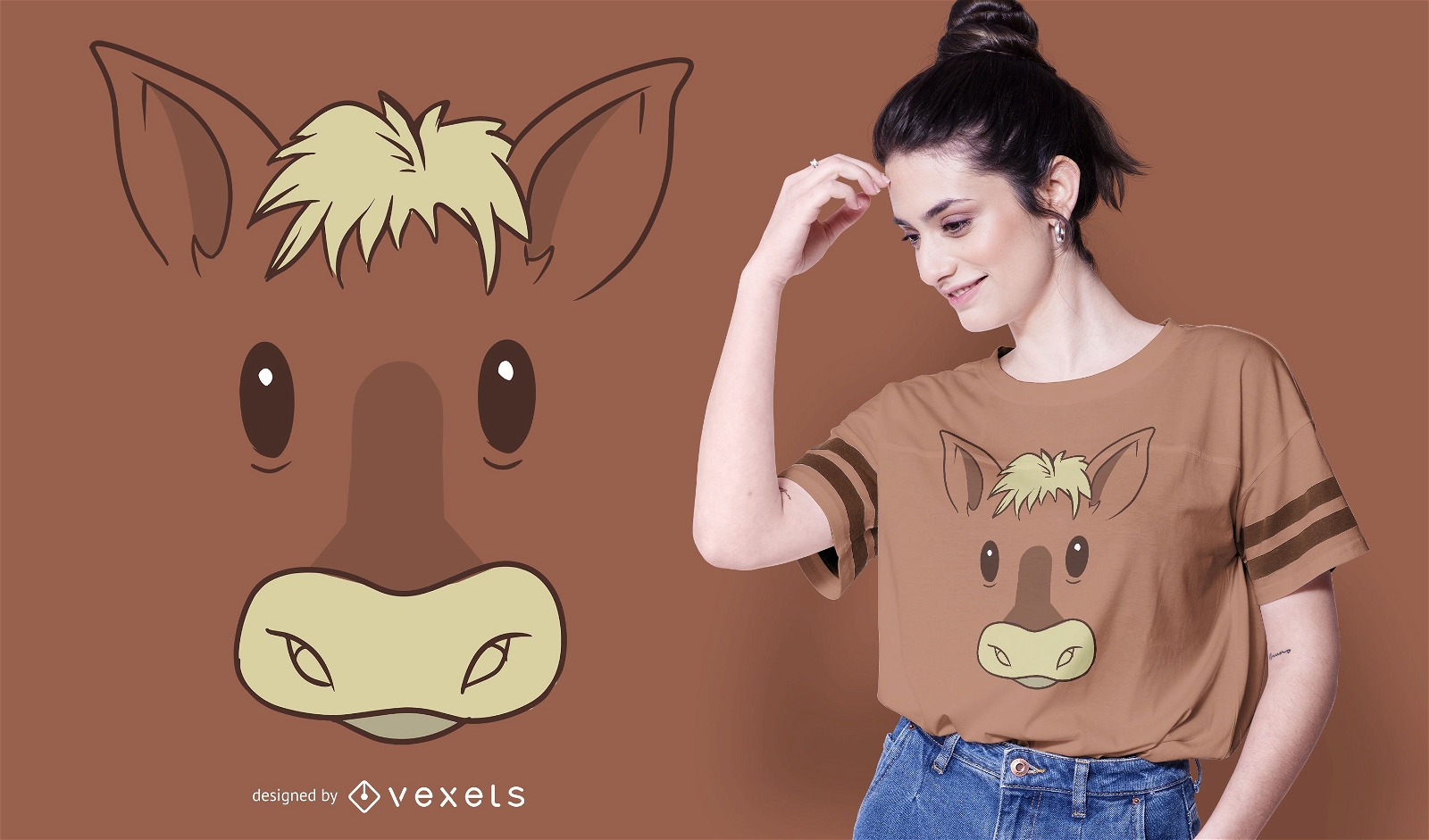 Design de camiseta com cara de cavalo