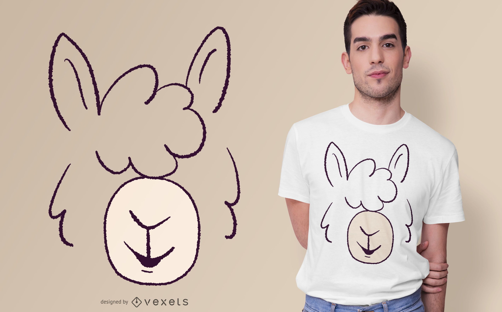 Design de camiseta com cara de lama